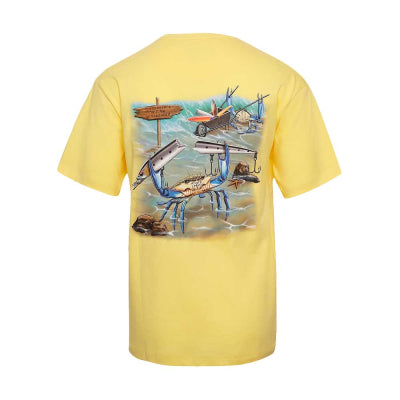 Qassar Half Sleeve Cotton T-Shirt - Crab Yellow